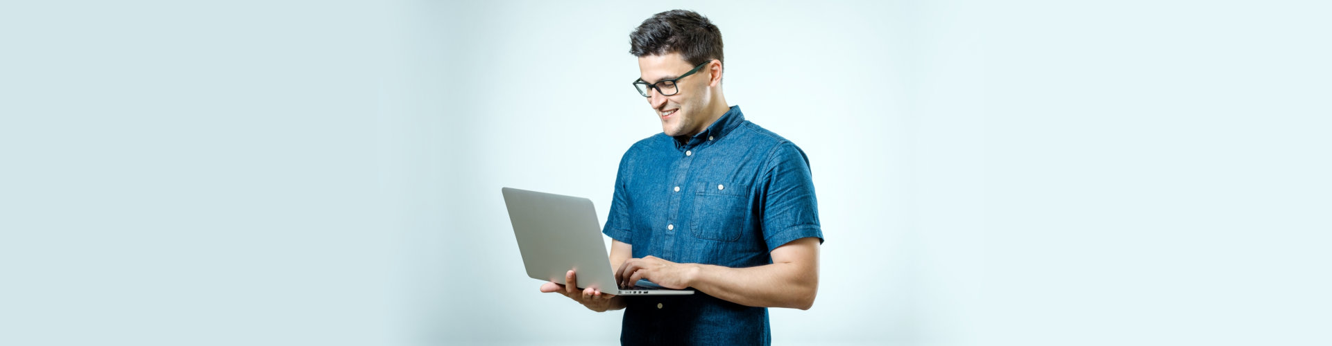 a man on a laptop